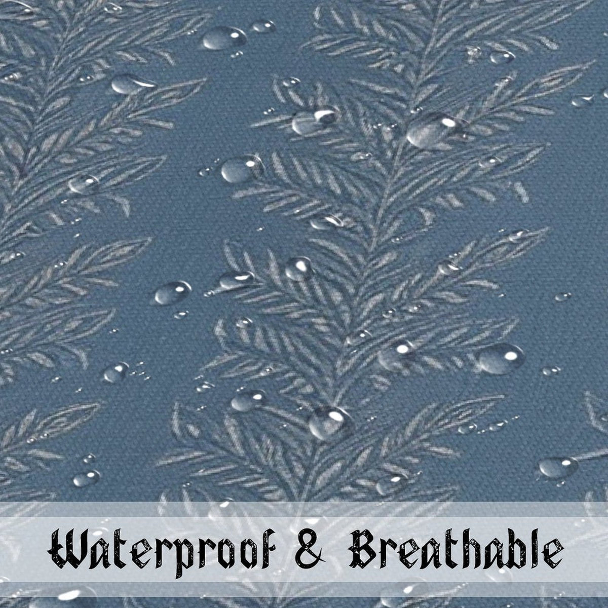 Waterproof Outdoor Throw Pillow Cover, Navy Blue Leaves Rustic Pillow Sham