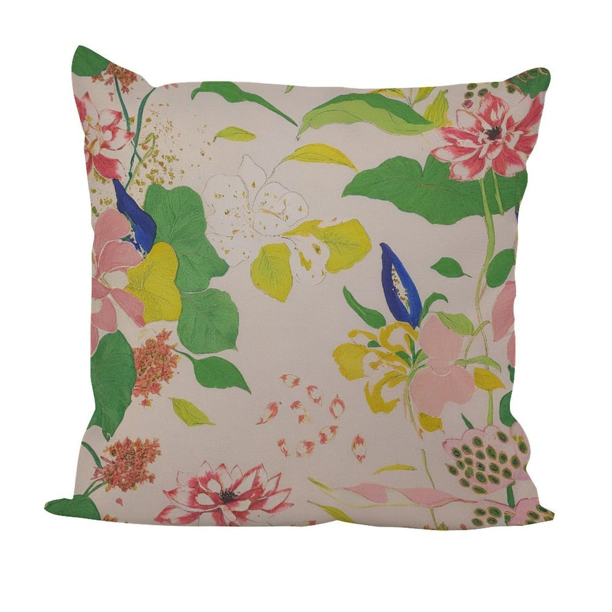 Waterproof Outdoor Throw Pillow Cover, Vintage Garden Floral Cover, Rustic Pillow Sham