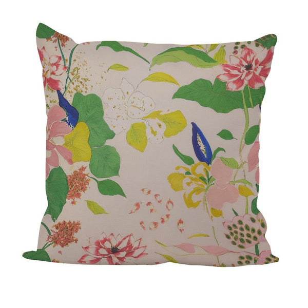 Waterproof Outdoor Throw Pillow Cover, Vintage Garden Floral Cover, Rustic Pillow Sham