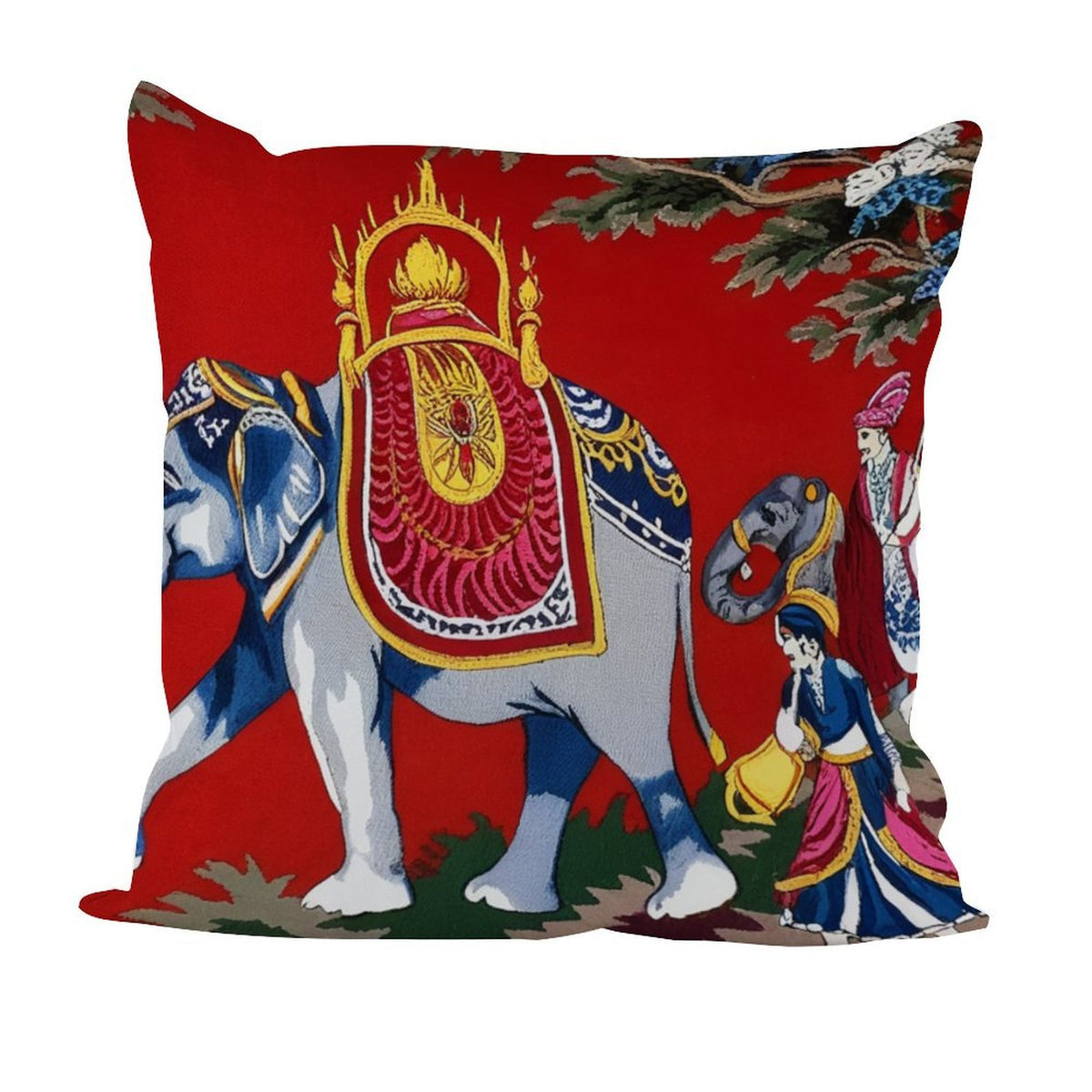 Waterproof Outdoor Throw Pillow Cover, Euro Elephant Decorative Cover, Rustic Pillow Sham