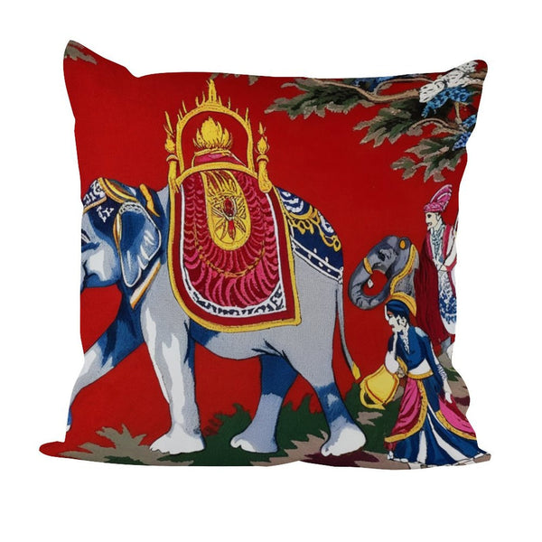 Waterproof Outdoor Throw Pillow Cover, Euro Elephant Decorative Cover, Rustic Pillow Sham