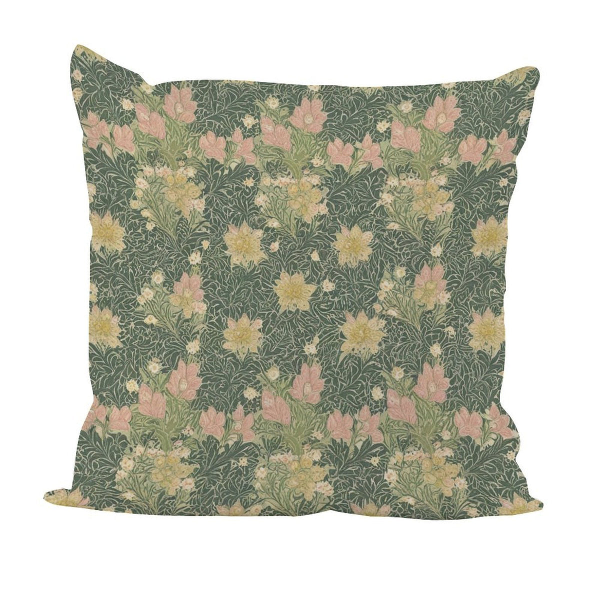 Waterproof Outdoor Throw Pillow Cover, Spring William Morris flowers Rustic Pillow Sham