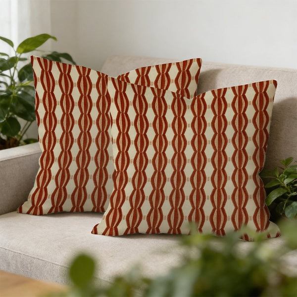 Waterproof Outdoor Throw Pillow Cover, Inkat in Orange Beige Pillow Cover, Rustic Pillow Sham
