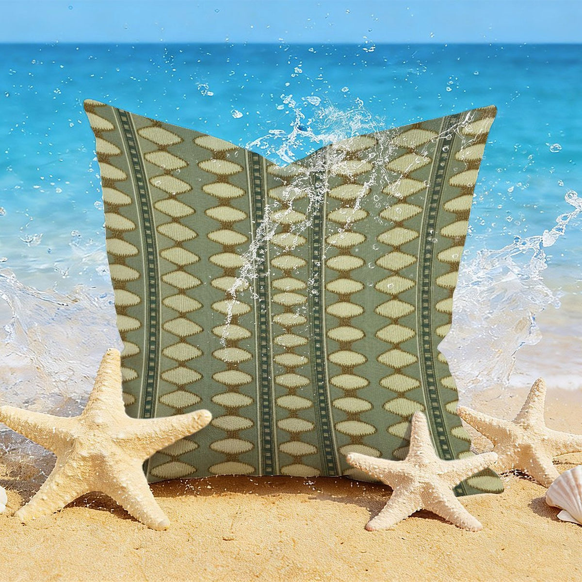 Waterproof Outdoor Throw Pillow Cover, Sage Green Pillow Cover, Rustic Pillow Sham