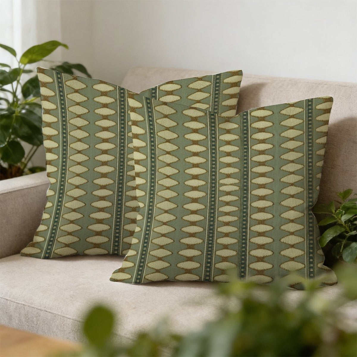 Waterproof Outdoor Throw Pillow Cover, Sage Green Pillow Cover, Rustic Pillow Sham