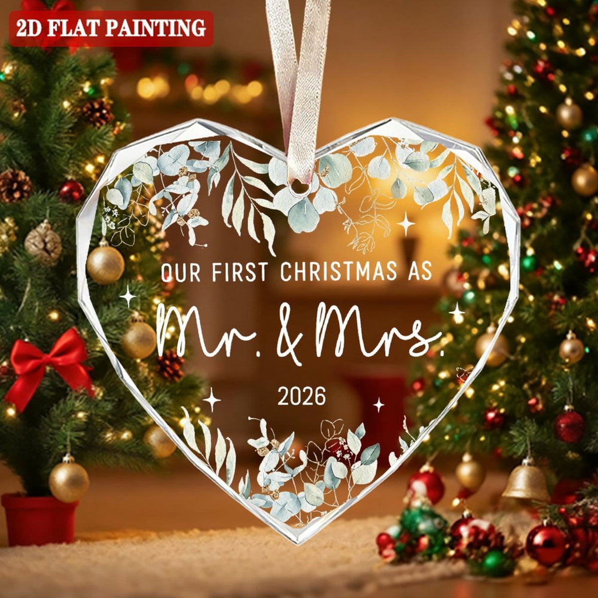 First Christmas Married Ornament 2026 - Wedding Gifts - Mr and Mrs Gifts - Wedding Gift for Couples
