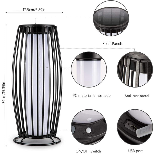 15.35″ Solar Flickering Flame Lanterns for Outdoor Use – Upgraded Waterproof Hanging Lights