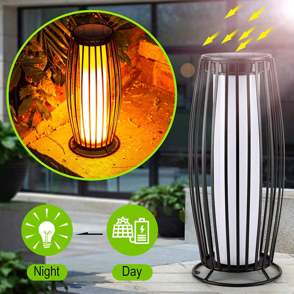 15.35″ Solar Flickering Flame Lanterns for Outdoor Use – Upgraded Waterproof Hanging Lights
