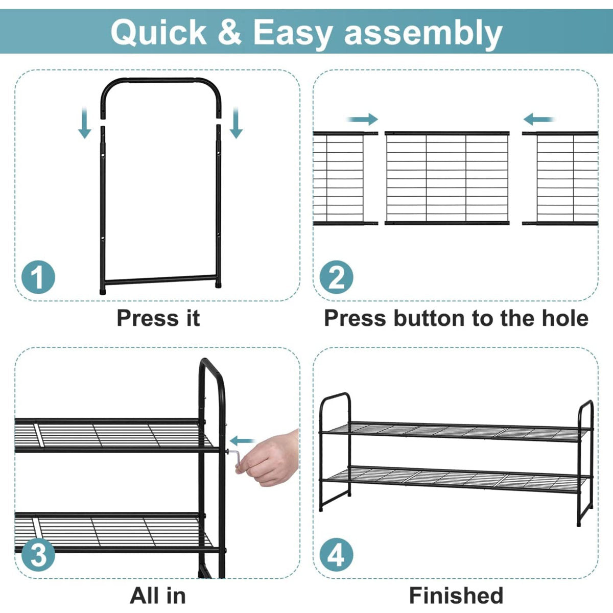 18-Pair Shoe Rack Organizer – Multi-Tier Shoe Storage Shelf for Entryway, Closet & Bedroom