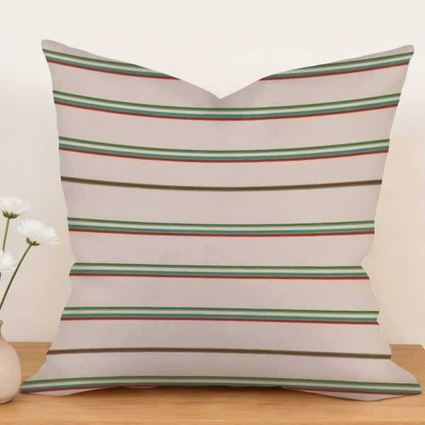 Waterproof Outdoor Throw Pillow Cover, Beige Green and Red Pillow Cover, Rustic Pillow Sham