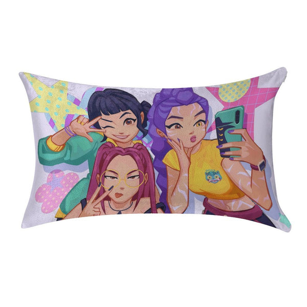 Kpop Demon Monster Soft Plush Body Pillow Cover 12"x20" – Ultra Soft Short Plush Long Pillowcase with Hidden Zipper, Single-Sided Print, Decorative Cushion Cover for Sofa, Bed, and Home Decor