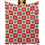 Christmas Throw Blanket, 50''x60'' Plaid Blankets Soft Cozy Fleece Blanket Snowflakes Plaid Xmas Decors for Couch, Sofa