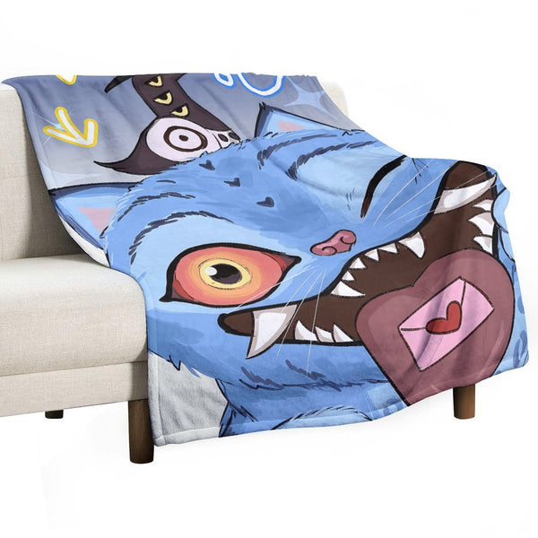 Kpop Demon Monster 30 x 40 Flannel Blanket 220g – Soft Single-Sided Printed Throw Blanket for Fans, Cozy Lightweight Fleece for Sofa, Bed, and Travel Decor