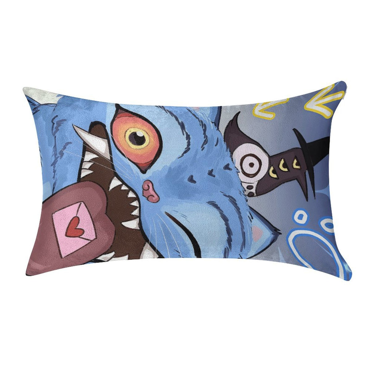 Kpop Demon Monster Soft Plush Body Pillow Cover 12"x 20" – Ultra Soft Short Plush Long Pillowcase with Hidden Zipper, Single-Sided Print, Decorative Cushion Cover for Sofa, Bed, and Home Decor