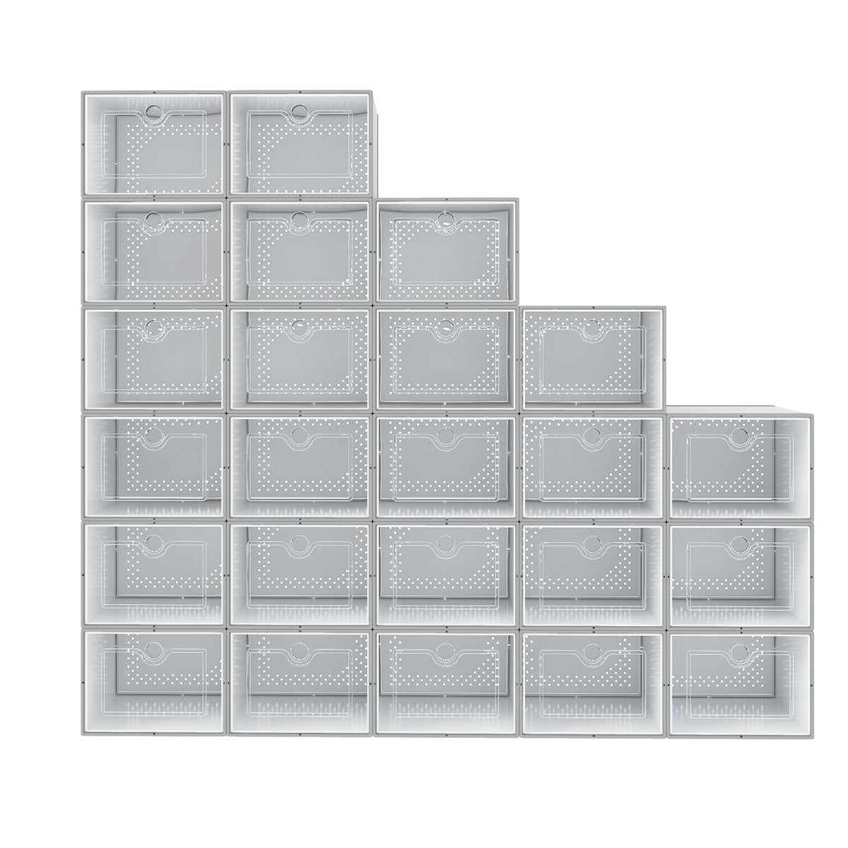 24-Pair Shoe Storage Boxes (Set of 24) – Clear Stackable Shoe Organizer Containers