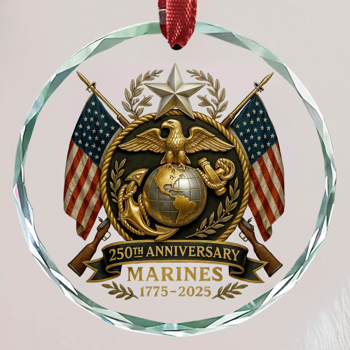 250th Anniversary Marine Ornament 2025, US Military Veteran Keepsake
