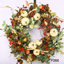 26 In Handcrafted Thanksgiving Wreath for Front Door – Fall Pumpkin and Maple Leaf Decor, Autumn Harvest Garland