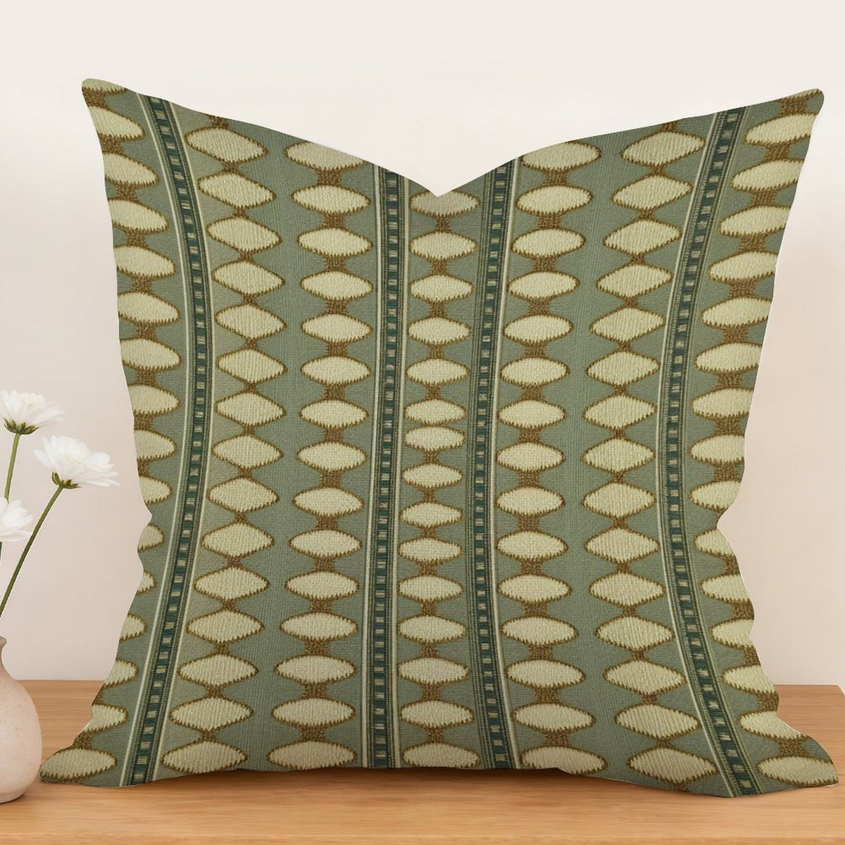 Waterproof Outdoor Throw Pillow Cover, Sage Green Pillow Cover, Rustic Pillow Sham