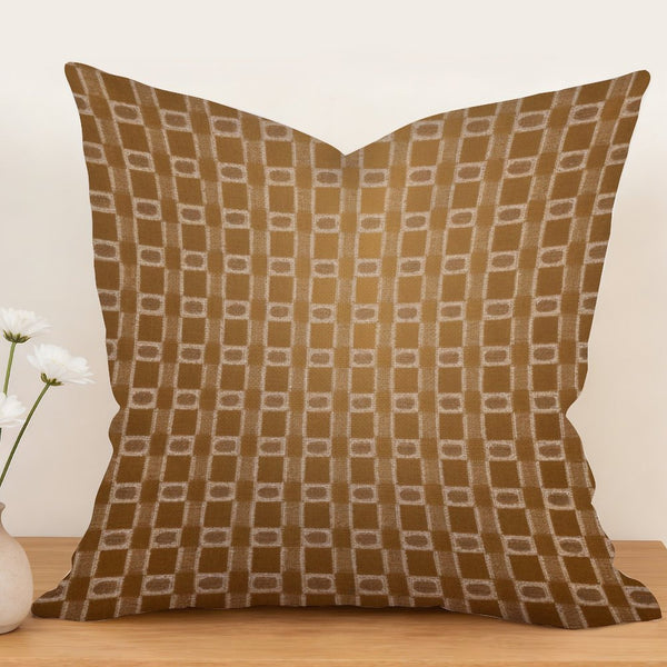 Waterproof Outdoor Throw Pillow Cover, Geometric in Brown Pillow Cover, Rustic Pillow Sham