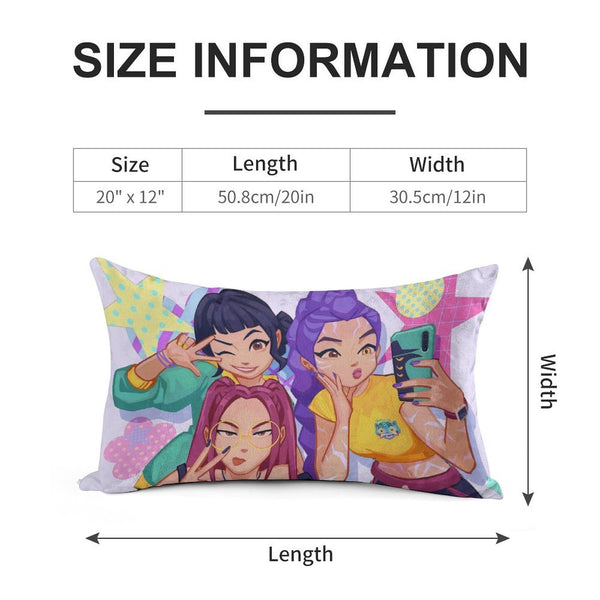 Kpop Demon Monster Soft Plush Body Pillow Cover 12"x20" – Ultra Soft Short Plush Long Pillowcase with Hidden Zipper, Single-Sided Print, Decorative Cushion Cover for Sofa, Bed, and Home Decor