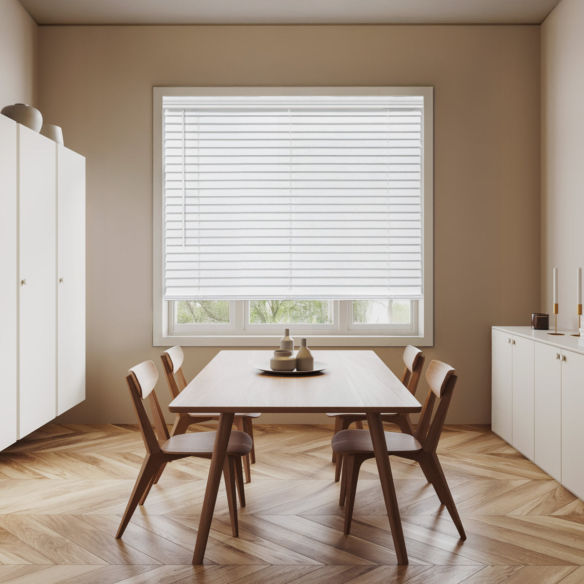 2-Inch Room Darkening Cordless Faux Wood Horizontal Venetian Blinds