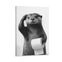 Funny Bathroom Wall Art Cute Otter Canvas Wall Decor Black and White Farmhouse Animal Pictures Prints