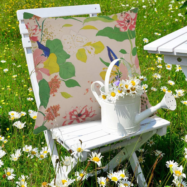 Waterproof Outdoor Throw Pillow Cover, Vintage Garden Floral Cover, Rustic Pillow Sham