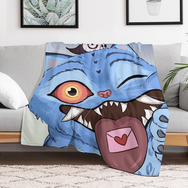 Kpop Demon Monster 30 x 40 Flannel Blanket 220g – Soft Single-Sided Printed Throw Blanket for Fans, Cozy Lightweight Fleece for Sofa, Bed, and Travel Decor
