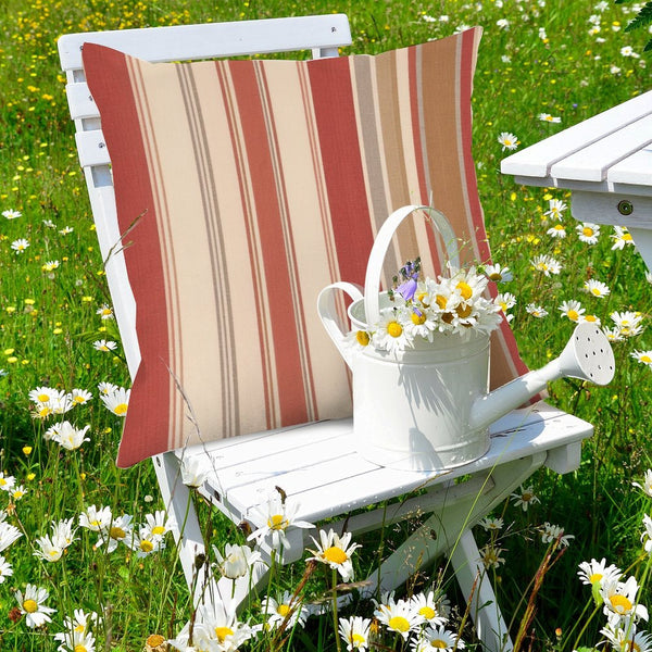 Waterproof Outdoor Throw Pillow Cover, Colorful Stripes Rustic Pillow Sham