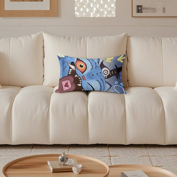 Kpop Demon Monster Soft Plush Body Pillow Cover 12"x 20" – Ultra Soft Short Plush Long Pillowcase with Hidden Zipper, Single-Sided Print, Decorative Cushion Cover for Sofa, Bed, and Home Decor