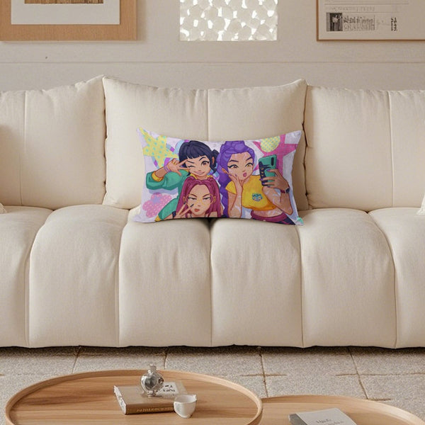 Kpop Demon Monster Soft Plush Body Pillow Cover 12"x20" – Ultra Soft Short Plush Long Pillowcase with Hidden Zipper, Single-Sided Print, Decorative Cushion Cover for Sofa, Bed, and Home Decor