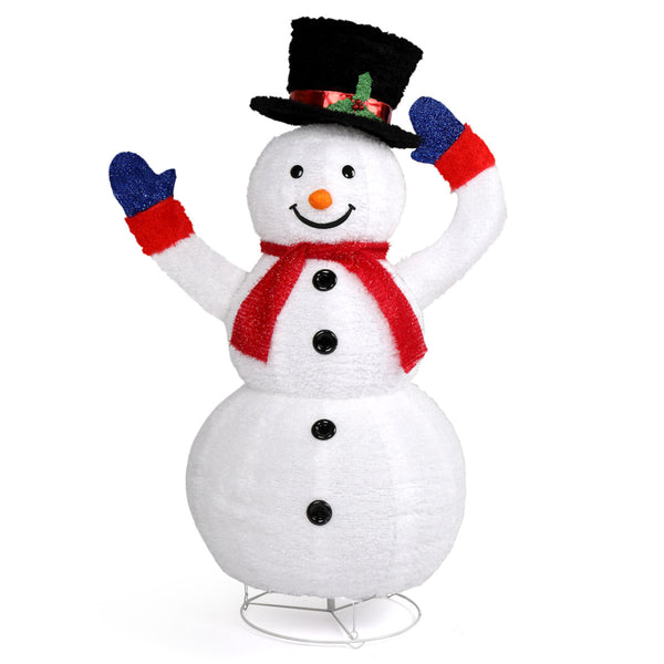 4FT Lighted Christmas Snowman Decoration – Outdoor LED Yard Display with 120 Lights
