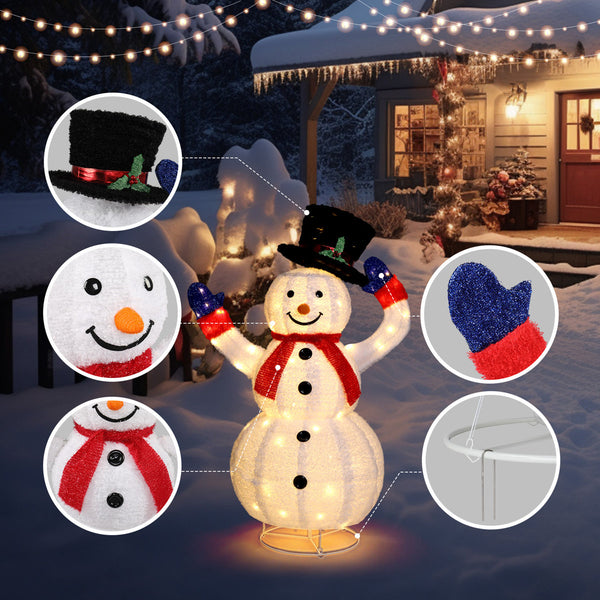 4FT Lighted Christmas Snowman Decoration – Outdoor LED Yard Display with 120 Lights