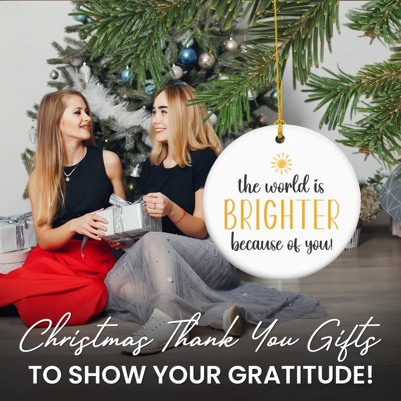 Christmas Inspirational Gifts for Women - Ceramic Christmas Ornaments 2025 for Tree Decorations - Thank You Appreciation Gifts