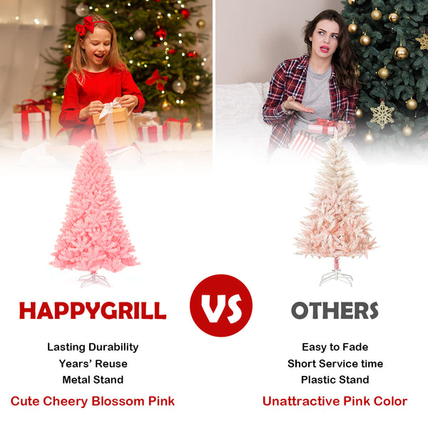 6ft Artificial Christmas Tree, Full Hinged Spruce with 800 Tips, Easy Assembly Holiday Tree