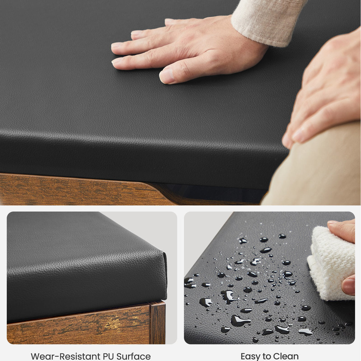 6-Pair Rustic Brown Shoe Storage Bench – Entryway Shoe Organizer with Seat