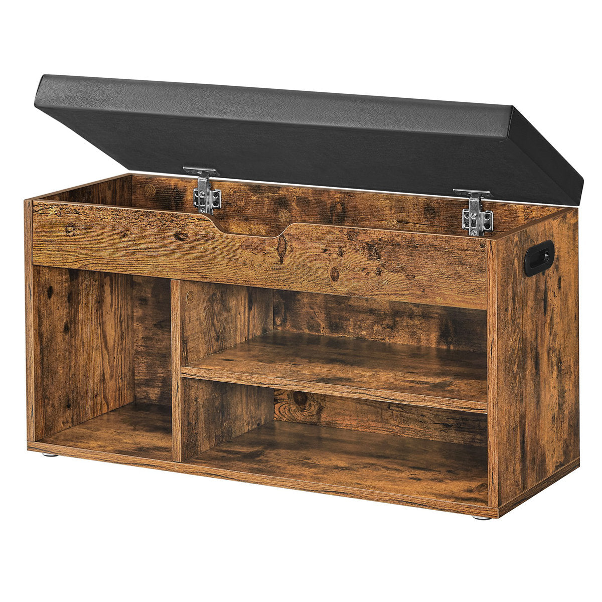 6-Pair Rustic Brown Shoe Storage Bench – Entryway Shoe Organizer with Seat