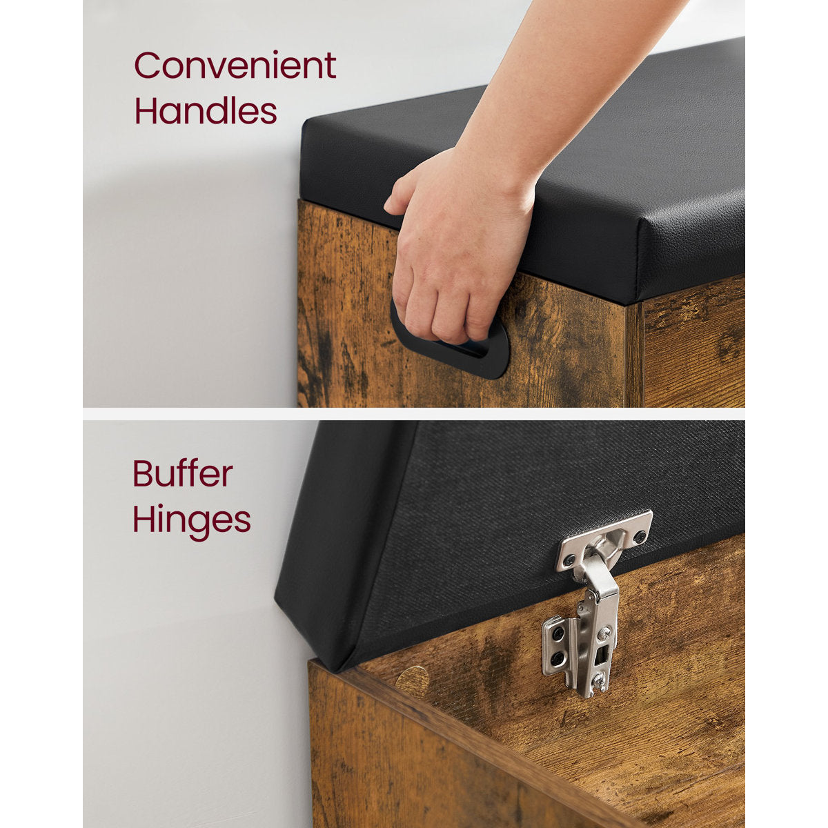 6-Pair Rustic Brown Shoe Storage Bench – Entryway Shoe Organizer with Seat