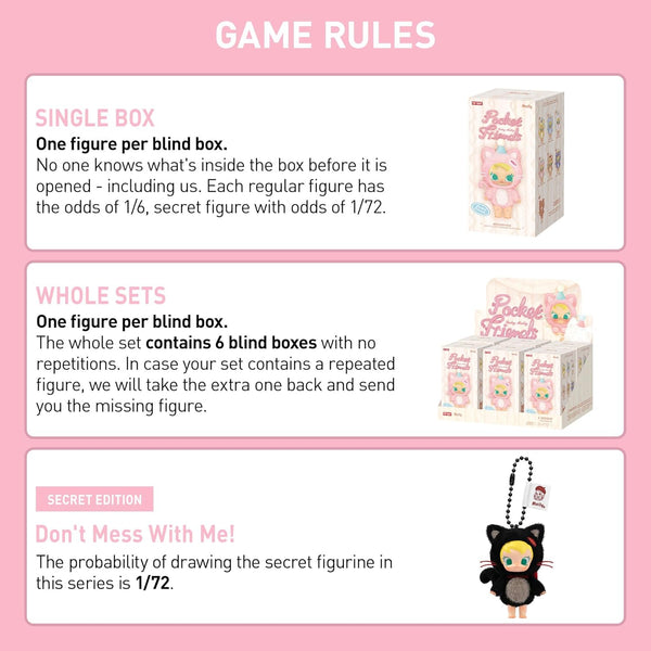 POP MART Baby Molly Pocket Friends Series-Vinyl Plush Pendant Blind Box Figures