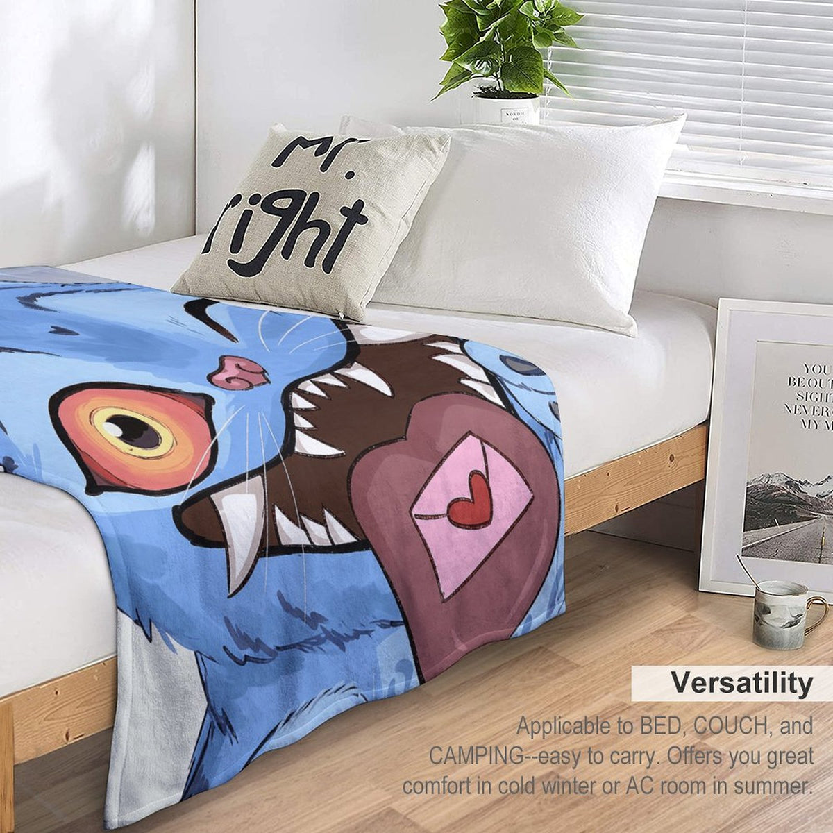 Kpop Demon Monster 30 x 40 Flannel Blanket 220g – Soft Single-Sided Printed Throw Blanket for Fans, Cozy Lightweight Fleece for Sofa, Bed, and Travel Decor