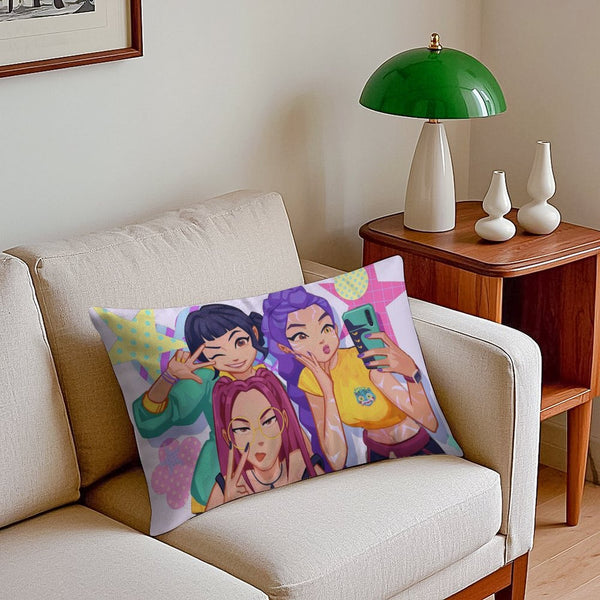 Kpop Demon Monster Soft Plush Body Pillow Cover 12"x20" – Ultra Soft Short Plush Long Pillowcase with Hidden Zipper, Single-Sided Print, Decorative Cushion Cover for Sofa, Bed, and Home Decor