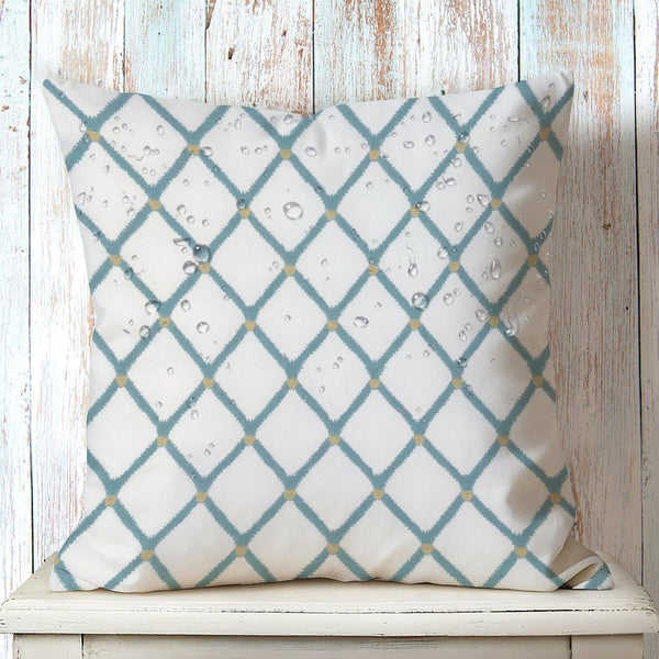 Waterproof Outdoor Throw Pillow Cover, Teal Pineapple Geometric Summer Decorative Cover, Rustic Pillow Sham