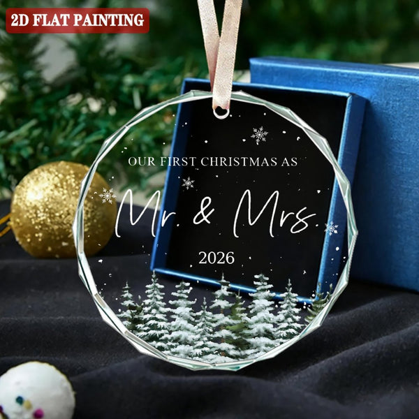 Wedding Gifts - Mr and Mrs Gifts - First Christmas Married Ornament 2026 - Wedding Gift for Couples 2026, Newlyweds, Bride