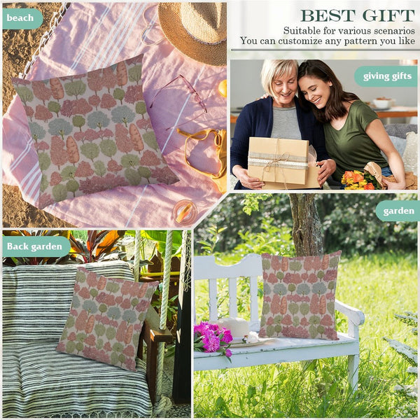 Waterproof Outdoor Throw Pillow Cover, Sunset tree forest Decorative Cover, Rustic Pillow Sham