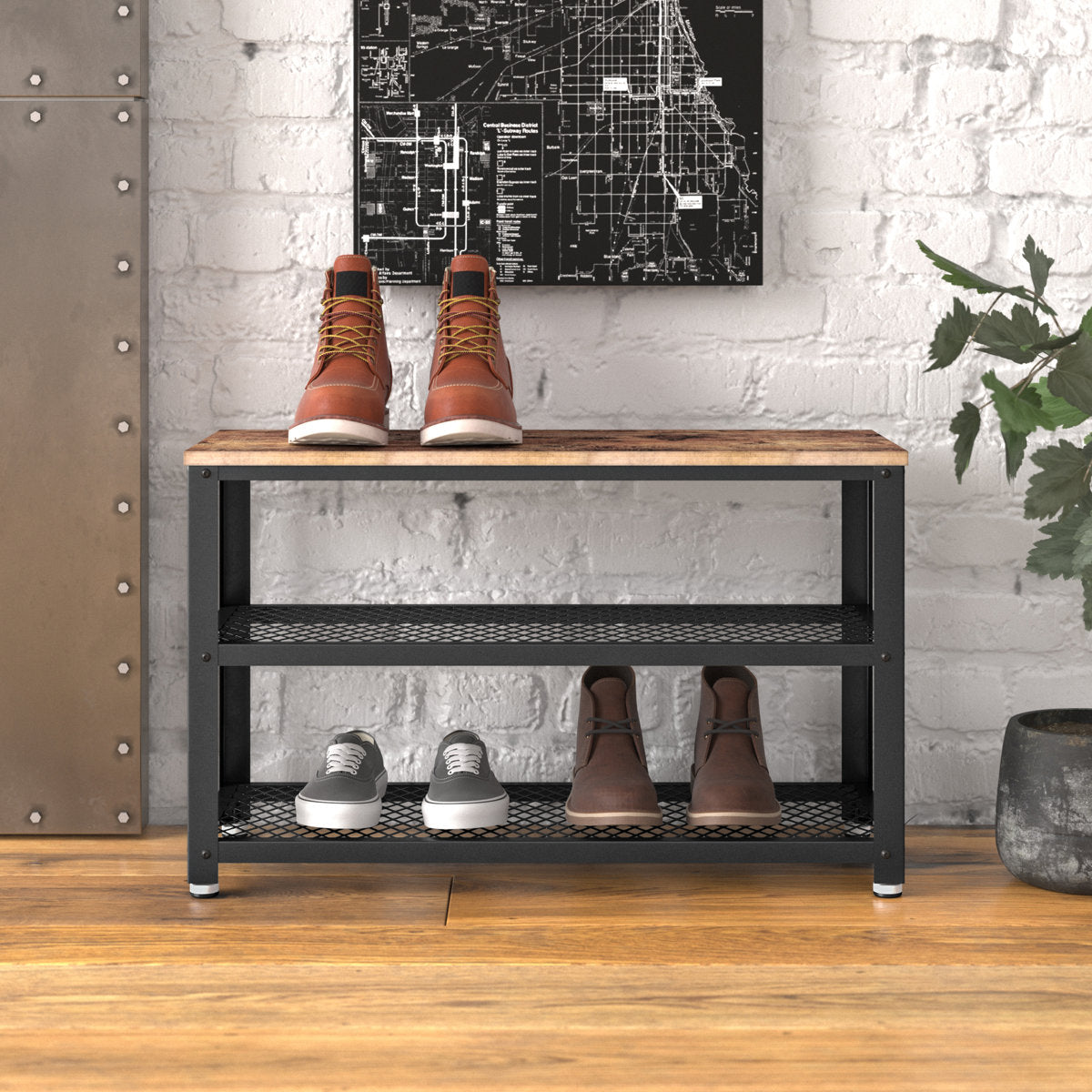 8-Pair Shoe Rack – Stackable, Space-Saving Shoe Organizer for Entryway Storage