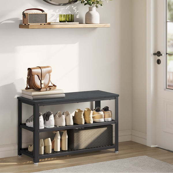 8-Pair Shoe Rack – Stackable, Space-Saving Shoe Organizer for Entryway Storage