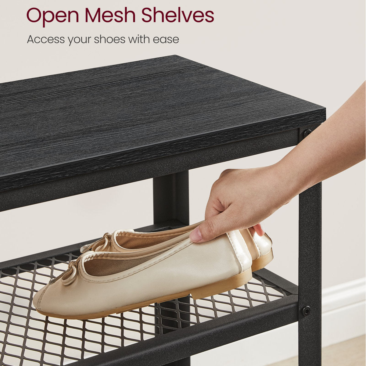 8-Pair Shoe Rack – Stackable, Space-Saving Shoe Organizer for Entryway Storage