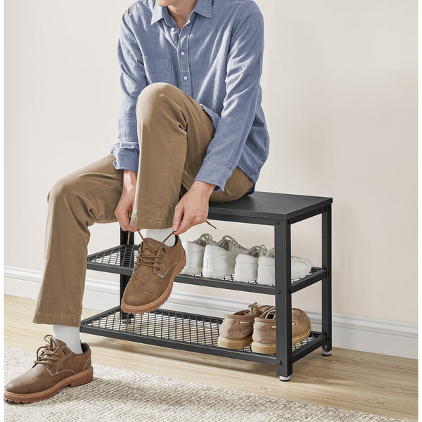 8-Pair Shoe Rack – Stackable, Space-Saving Shoe Organizer for Entryway Storage