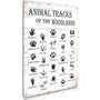 8 x 12 Inch Animal Track Field Guide Sign Nursery Baby Boys Kids Tin Sign Woodland Nature Forest Cabin