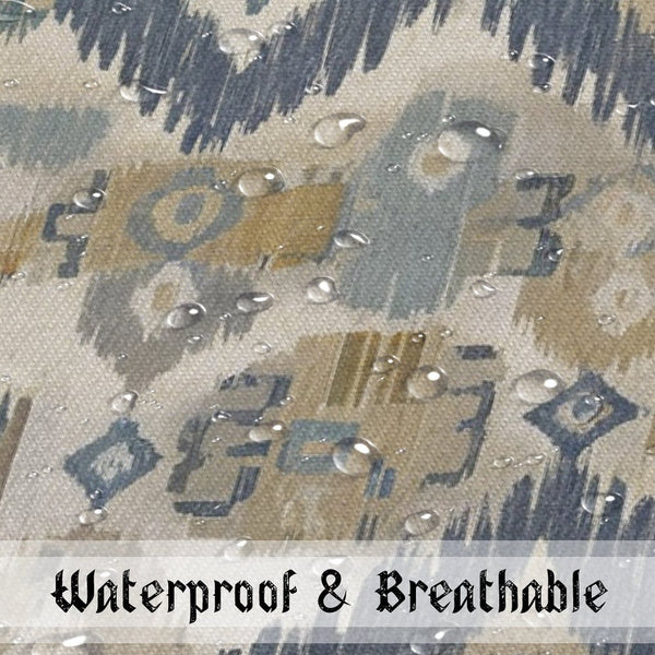 Waterproof Outdoor Throw Pillow Cover, Boho Ikat Decorative Cover, Rustic Pillow Sham